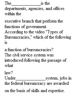 Quiz History_ Chapter 8 Bureaucracy Quiz